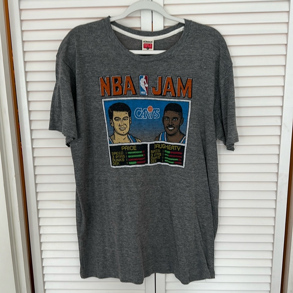 Cleveland Cavs vintage NBA jam shirt homage